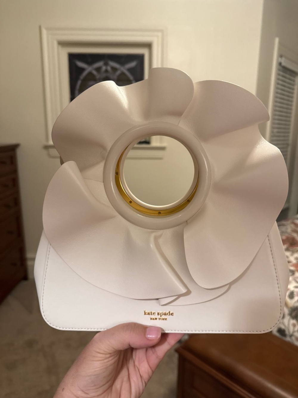 kate spade Cream Floral Ring-Handle Convertible Clutch Bag - Picture 7 of 8